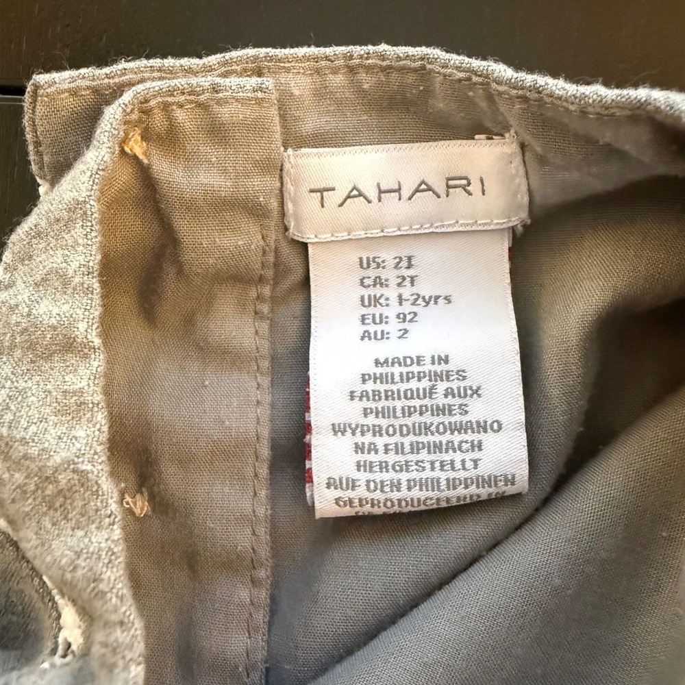 Tahari Bow Dress Toddler Girls 2T Gray Short Sleeve Party Wedding - Picture 4 of 9
